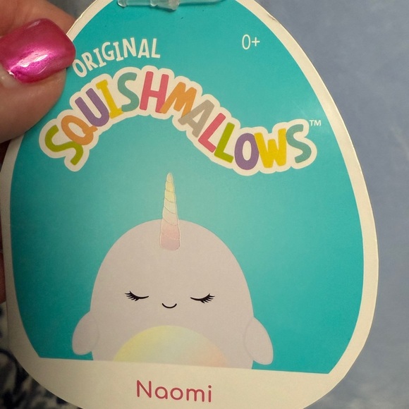 Squishmallow Naomi Plush Narwhal Pillow - Blue and Pastel Sz Large New with Tags - Picture 6 of 12